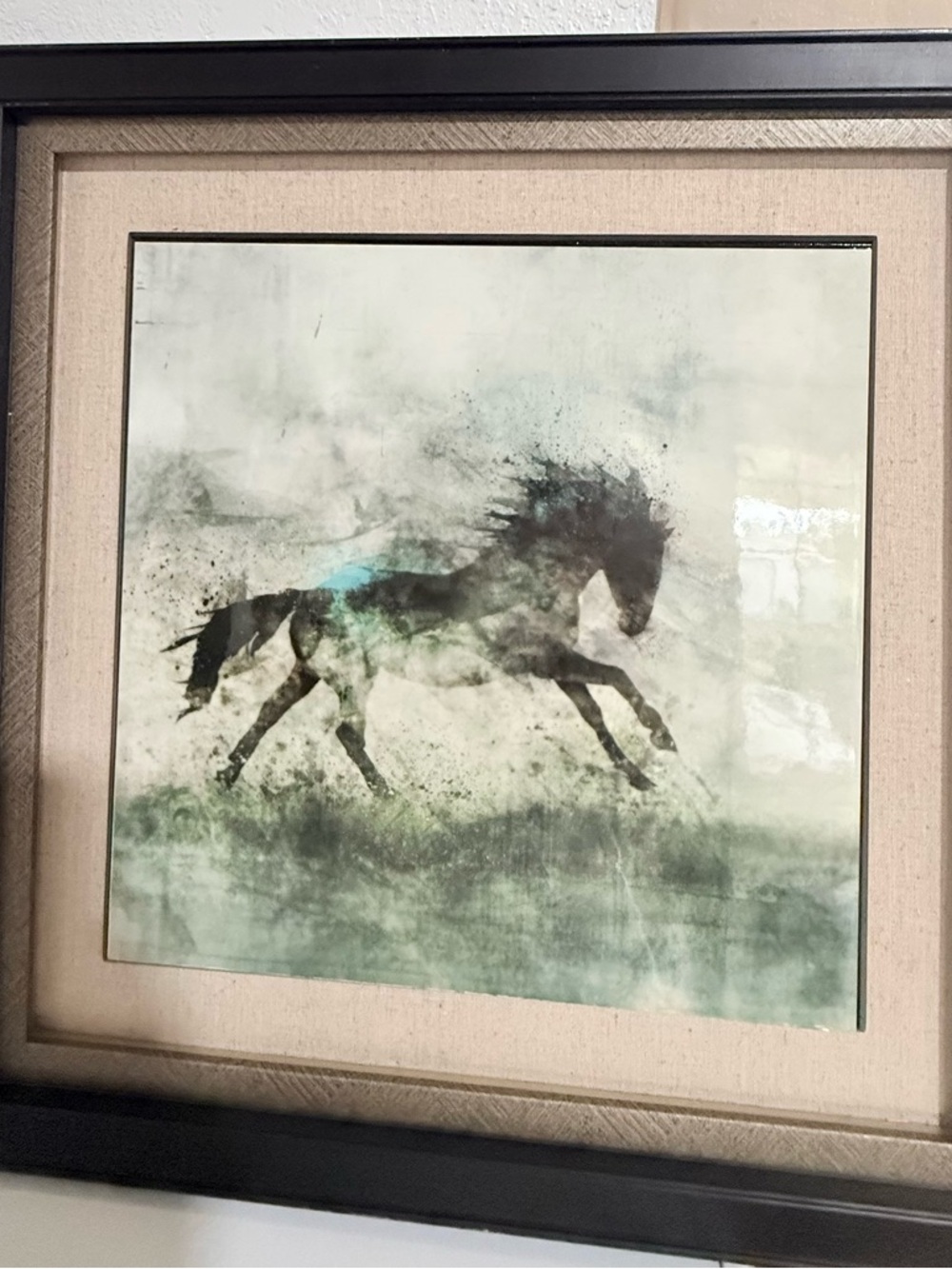 Set of 2 Framed Horse Silhouette Prints in Black Frames 17 1/2 x 17 1/2 x 1 - Picture 3 of 6